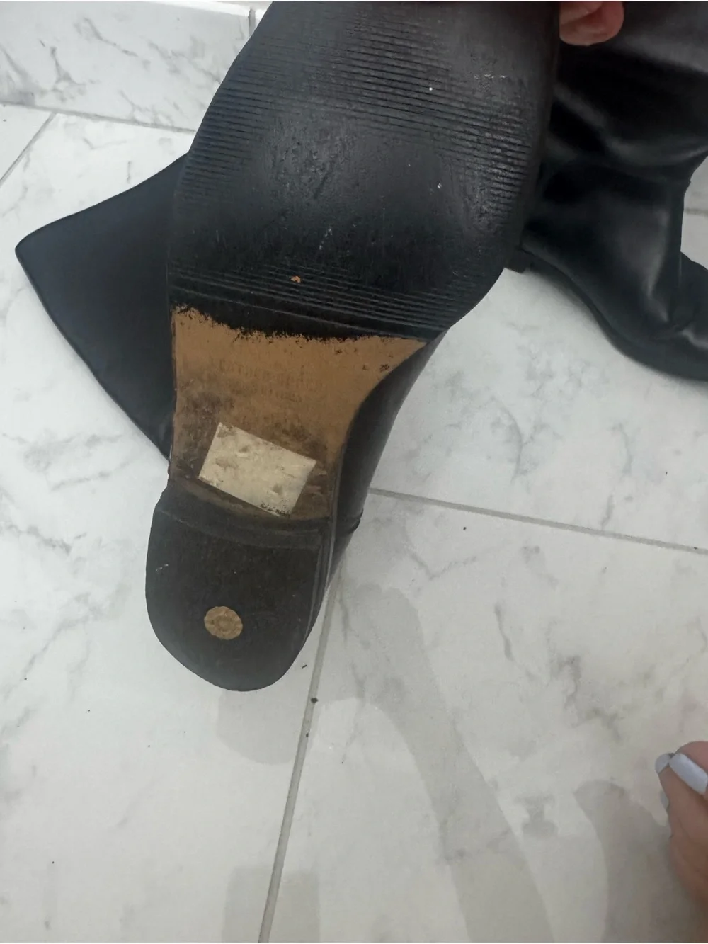 Pappagallo Black Leather Knee-High Boots